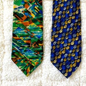 2 Mondo di Marco silk vibrant ties Made in Firenze Italy Luxury Tie Maker
